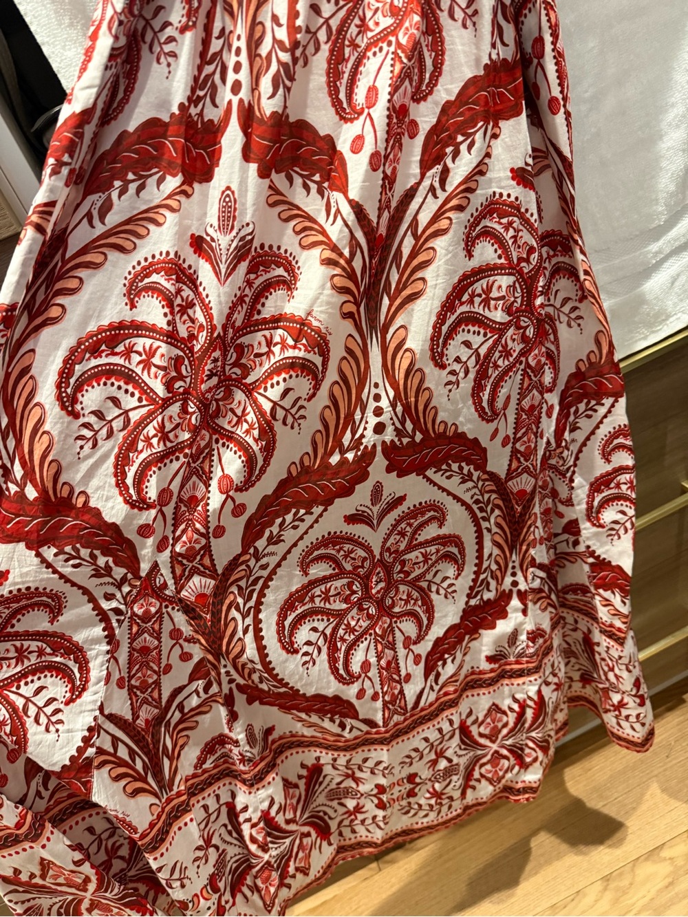 FARM Rio Red and Off White tropical cameo belted maxi dress, M - Picture 8 of 8